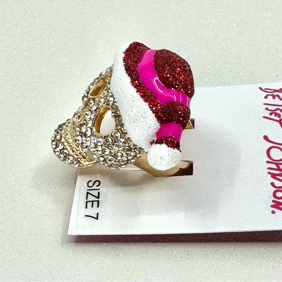 Betsey Johnson ‘Betseys Holiday’ Santa Skull Sz 7 & Earrings Set NWT! - Picture 7 of 16
